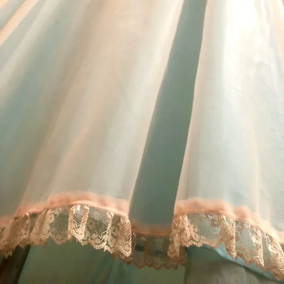 OOAK RARE VINTAGE LIKE NEW!! Blue Full Lace Robe and Gown Set - Picture 10 of 16